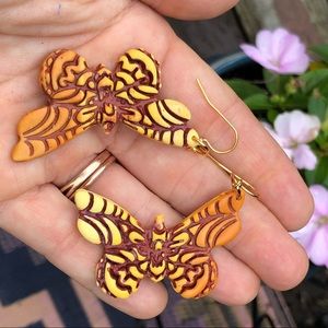 Handmade polymer clay earrings - BUTTERFLIES